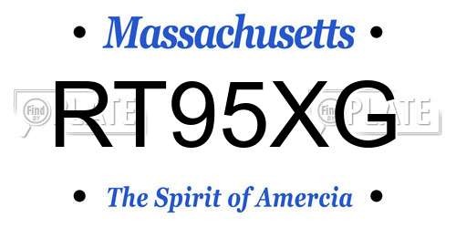 RT95XG Massachusetts License Plate