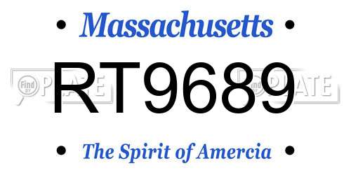 RT9689 Massachusetts License Plate