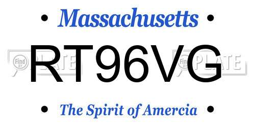 RT96VG Massachusetts License Plate