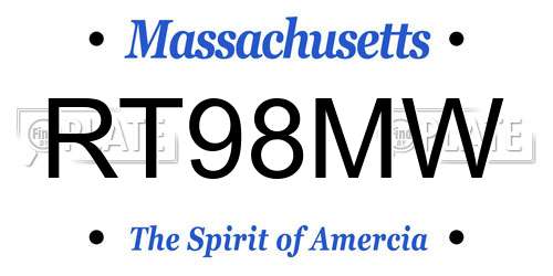 RT98MW Massachusetts License Plate