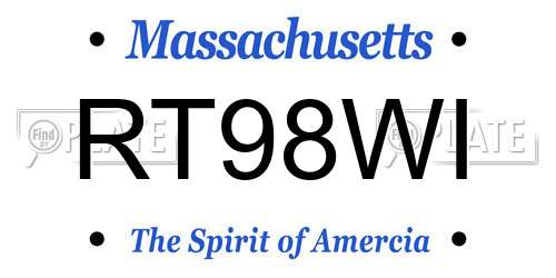 RT98WI Massachusetts License Plate