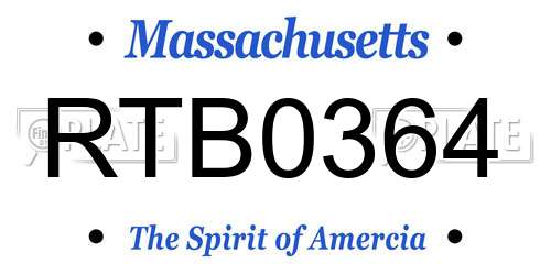 RTB0364 Massachusetts License Plate