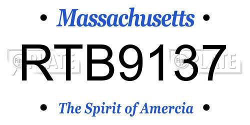 RTB9137 Massachusetts License Plate