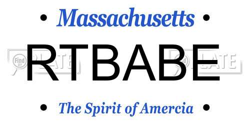RTBABE Massachusetts License Plate