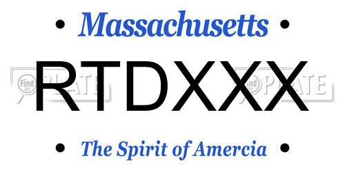 RTDXXX Massachusetts License Plate