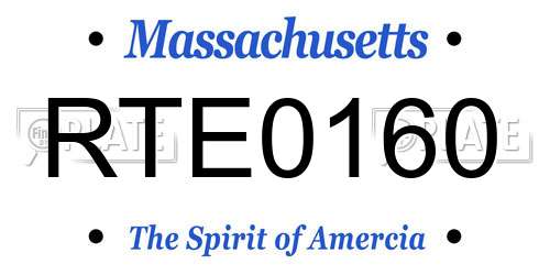 RTE0160 Massachusetts License Plate