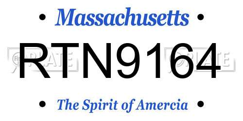 RTN9164 Massachusetts License Plate
