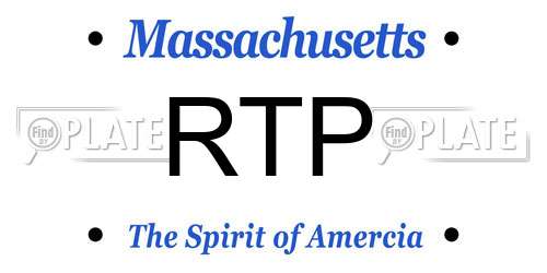 RTP Massachusetts License Plate
