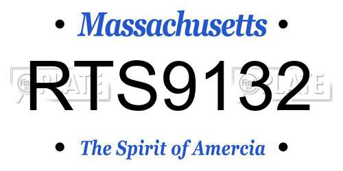 RTS9132 Massachusetts License Plate