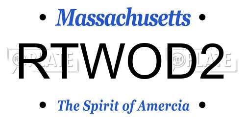 RTWOD2 Massachusetts License Plate