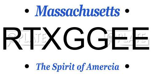 RTXGGEE Massachusetts License Plate