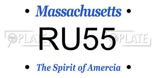 RU55 Massachusetts License Plate