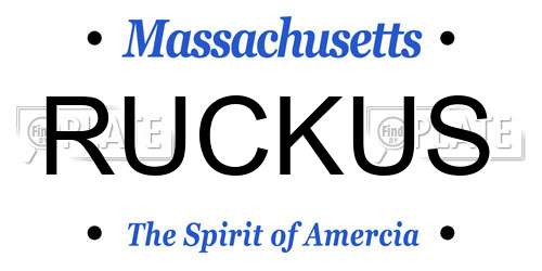 RUCKUS Massachusetts License Plate