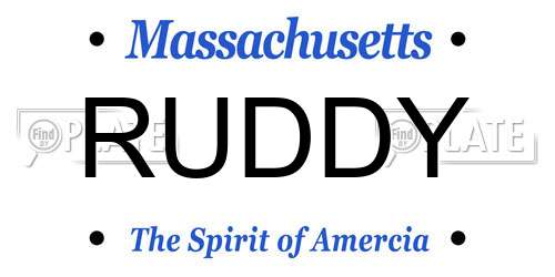 RUDDY Massachusetts License Plate