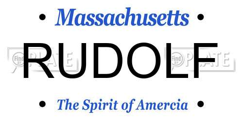 RUDOLF Massachusetts License Plate