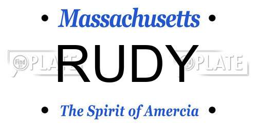 RUDY Massachusetts License Plate