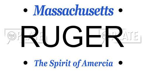 RUGER Massachusetts License Plate