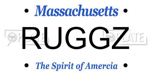 RUGGZ Massachusetts License Plate