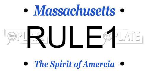 RULE1 Massachusetts License Plate
