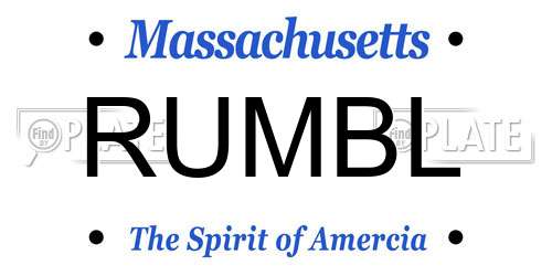 RUMBL Massachusetts License Plate