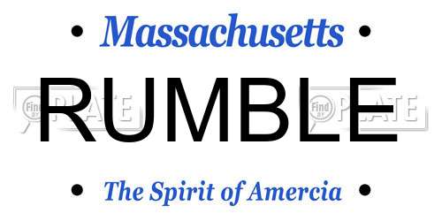 RUMBLE Massachusetts License Plate