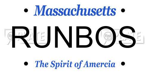 RUNBOS Massachusetts License Plate