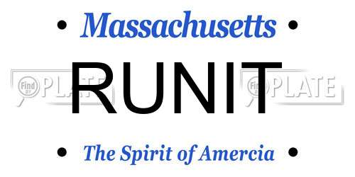 RUNIT Massachusetts License Plate