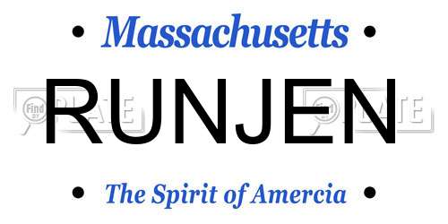 RUNJEN Massachusetts License Plate