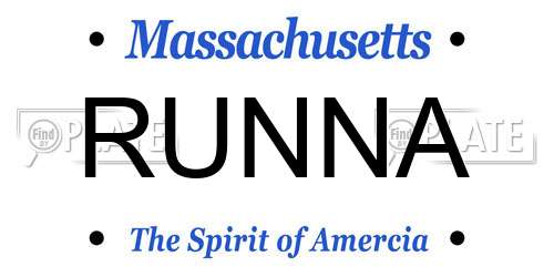 RUNNA Massachusetts License Plate