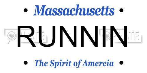 RUNNIN Massachusetts License Plate