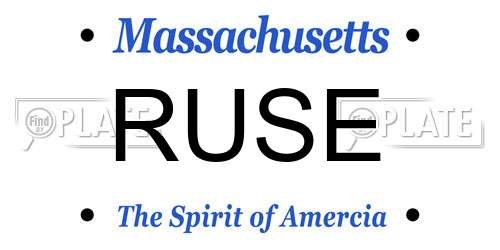 RUSE Massachusetts License Plate