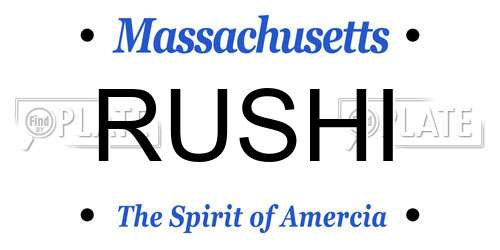 RUSHI Massachusetts License Plate