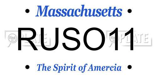 RUSO11 Massachusetts License Plate