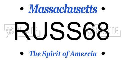 RUSS68 Massachusetts License Plate
