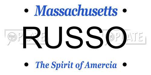 RUSSO Massachusetts License Plate