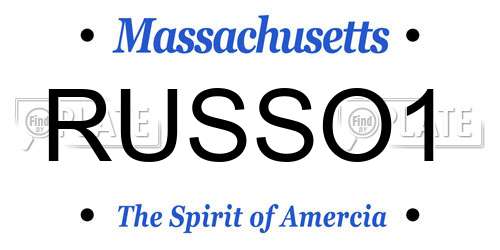 RUSSO1 Massachusetts License Plate