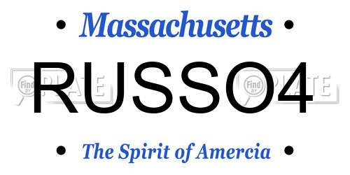 RUSSO4 Massachusetts License Plate