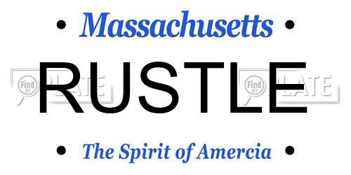 RUSTLE Massachusetts License Plate