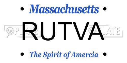 RUTVA Massachusetts License Plate