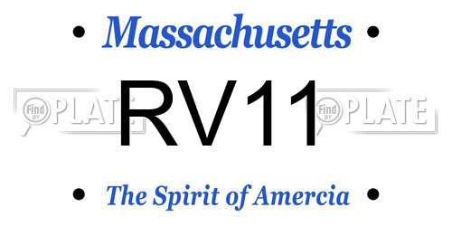 RV11 Massachusetts License Plate