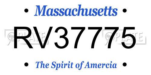 RV37775 Massachusetts License Plate