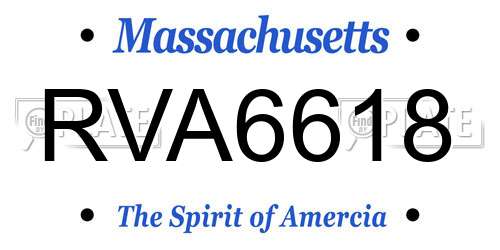 RVA6618 Massachusetts License Plate