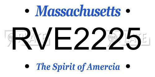 RVE2225 Massachusetts License Plate