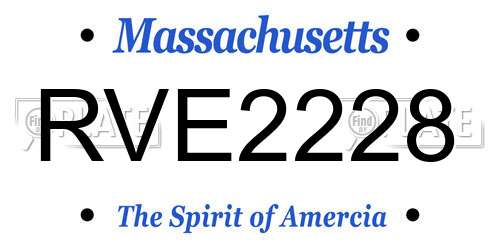 RVE2228 Massachusetts License Plate