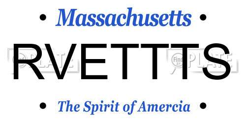 RVETTTS Massachusetts License Plate