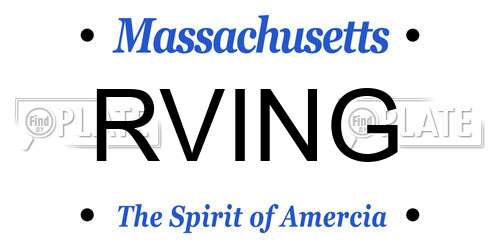 RVING Massachusetts License Plate