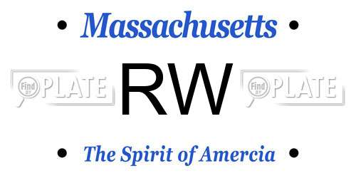 RW Massachusetts License Plate