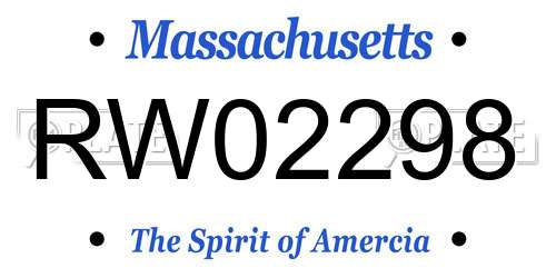RW02298 Massachusetts License Plate