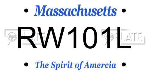 RW101L Massachusetts License Plate