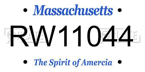 RW11044 Massachusetts License Plate